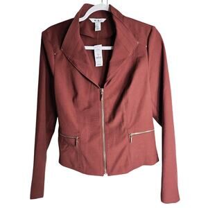 White House Black Market Zip Front Moto Jacket size 12 Nocturne Fall NWT